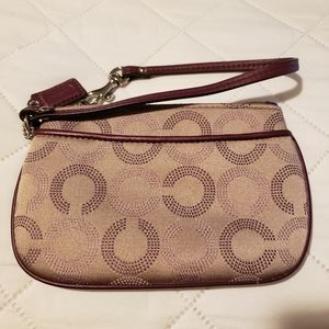 Coach Wristlet purple trim